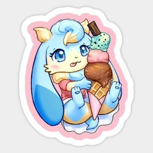 Ice Cream Rabbit Sticker